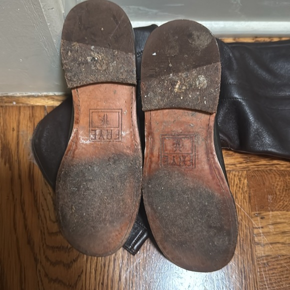 Frye Paige Dark Brown Leather Riding Boots - Picture 5 of 5